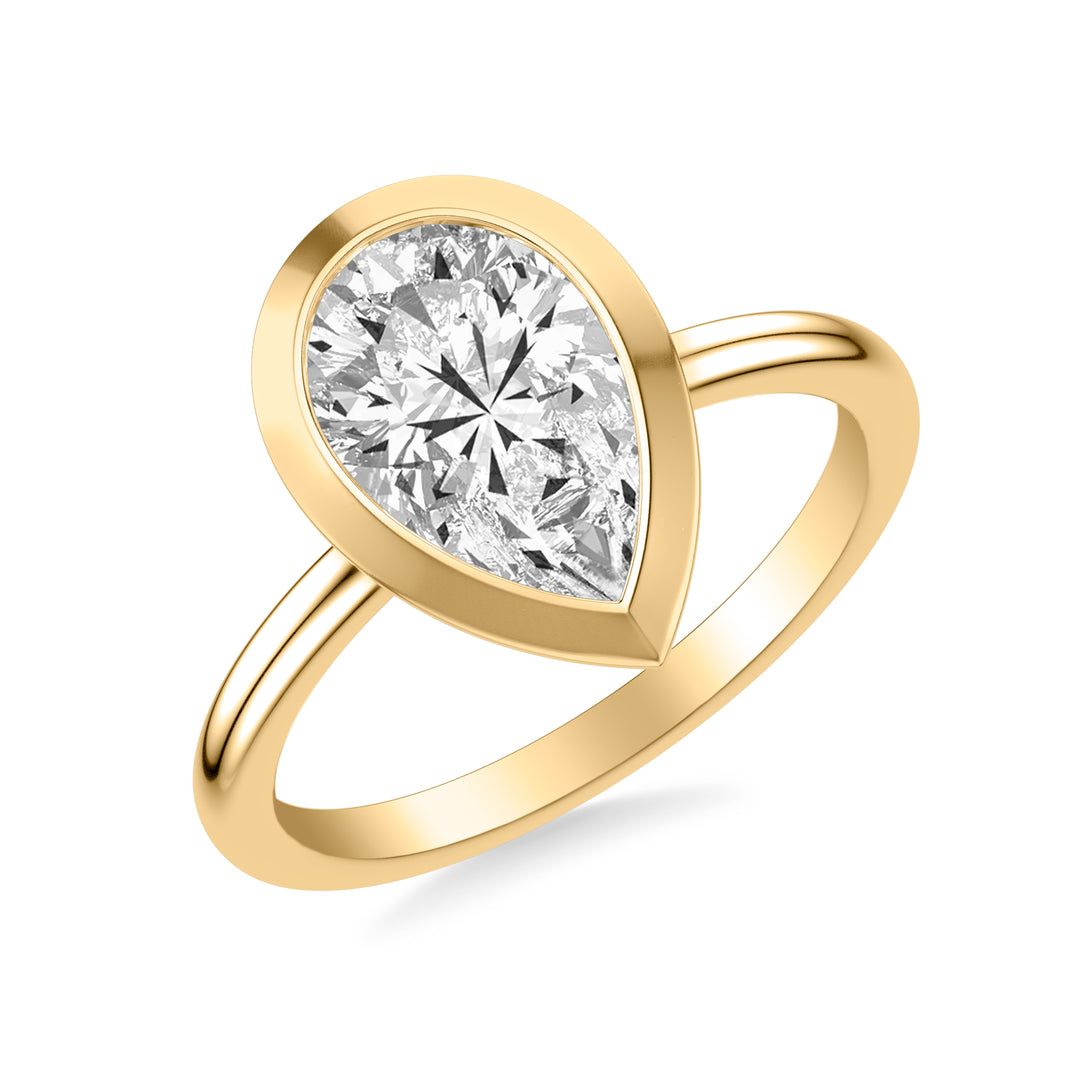 31-12290IPY-E.00 - Goldman - Contemporary Bezel Set Engagement Ring with Polished Shank