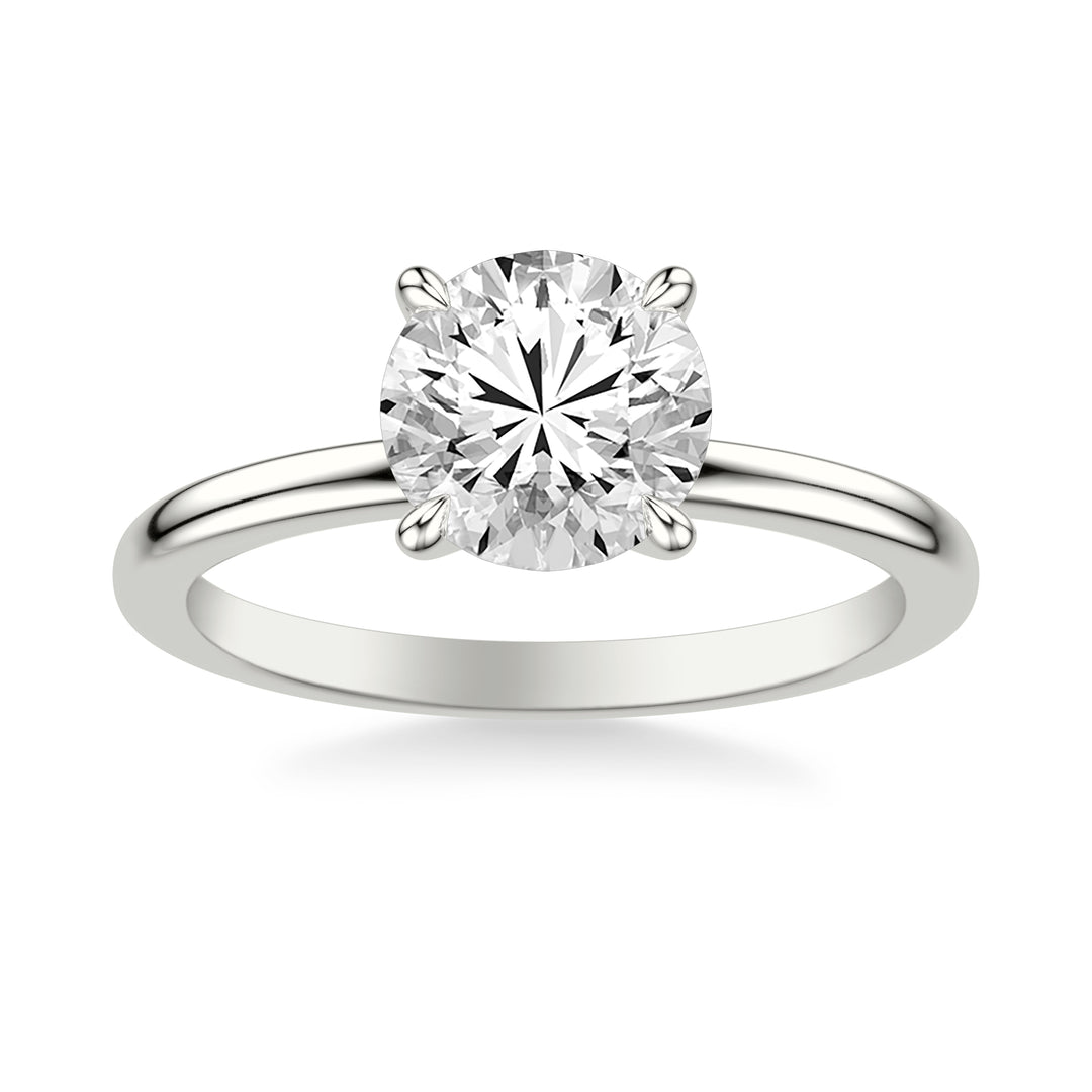 Classic Solitaire Engagement Ring with Claw Prongs and Polished Shank