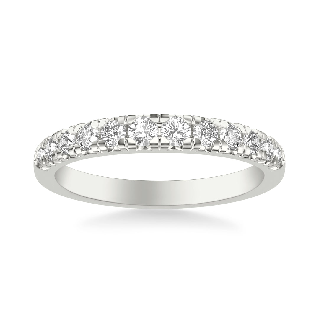 Classic Wedding Band with Round Diamonds