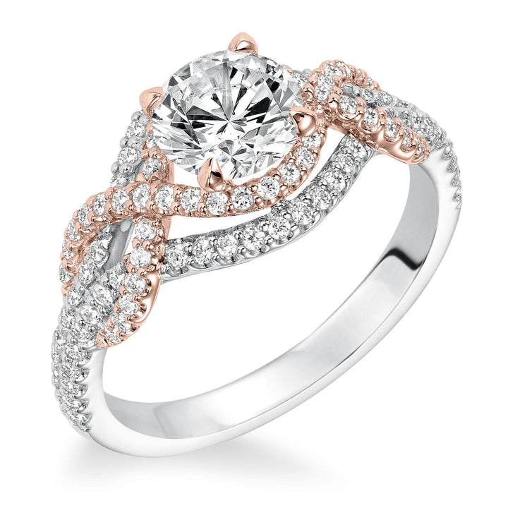 Contemporary Complete Love Engagement Ring.  Center Stone is not included.