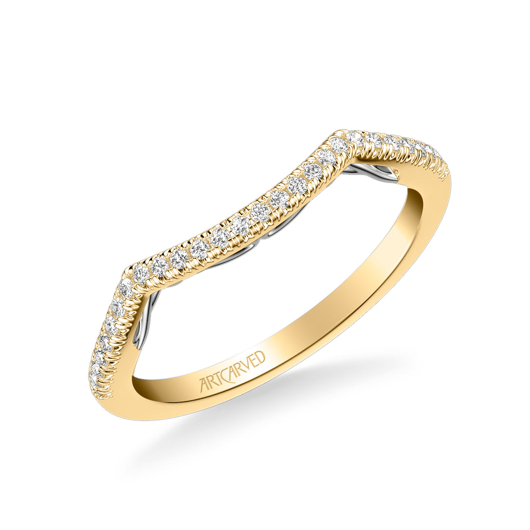 31-V1014YW-L.00 - Goldman - Lyric Curved Diamond Wedding Band with Inner Carved details