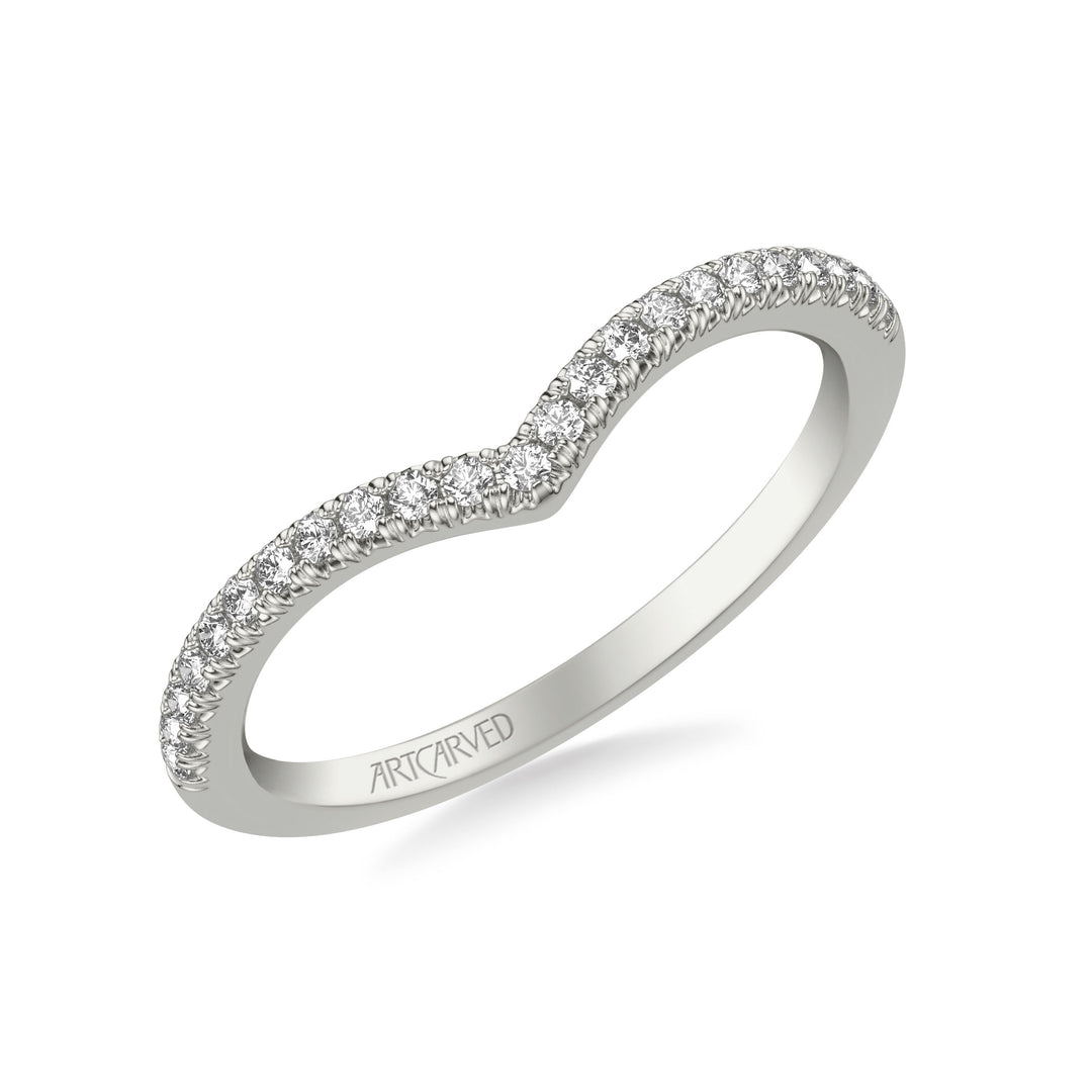 31-V1033W-L.00 - Goldman - Classic Curved Wedding Band with Round Diamonds