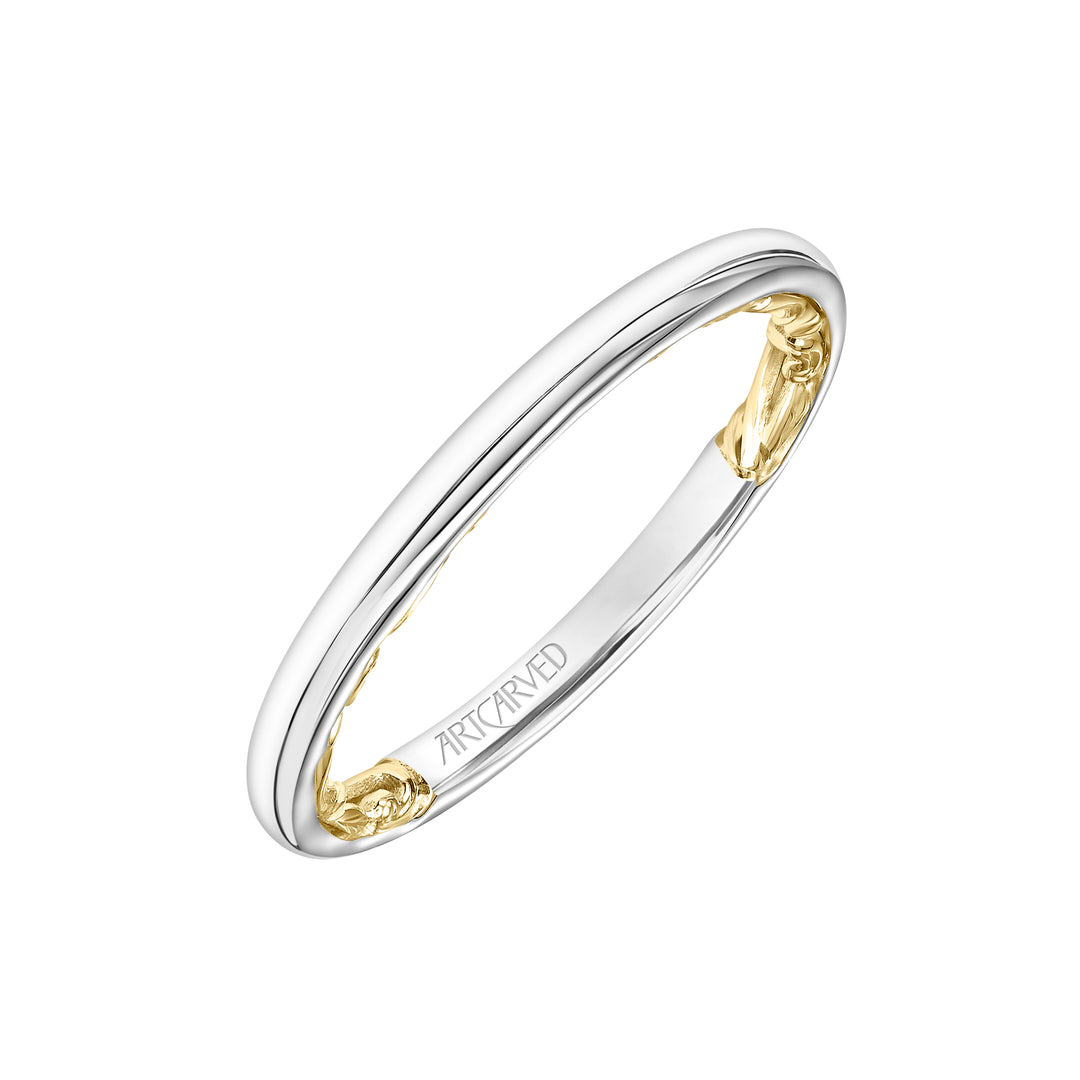 31-V905WY-L.00 - Goldman - Lyric Polished Wedding Band with Inner Carved details
