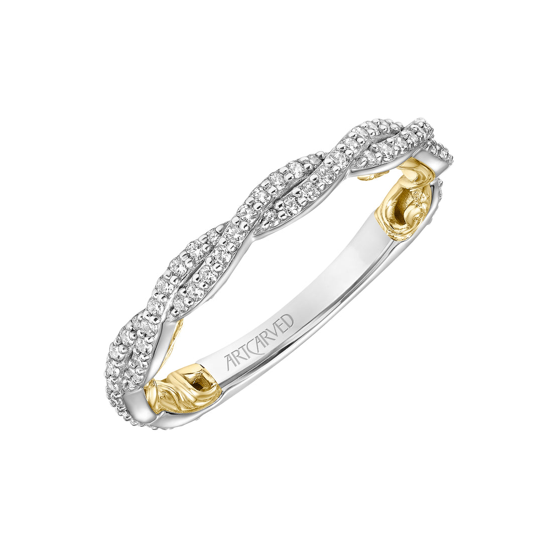 31-V921WY-L.00 - Goldman - Lyric Twist Diamond Wedding Band with Inner Carved details