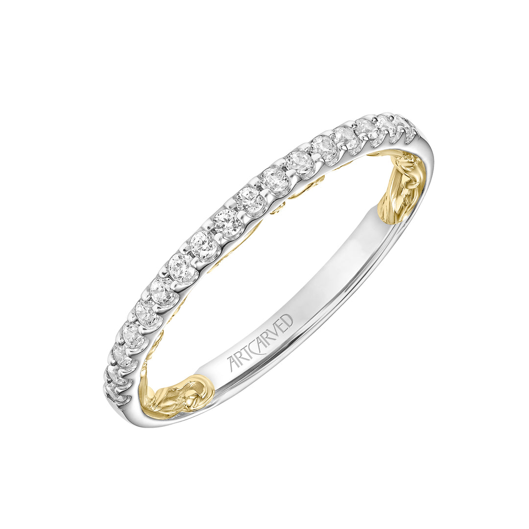31-V924WY-L.00 - Goldman - Lyric Diamond Wedding Band with Inner Carved details
