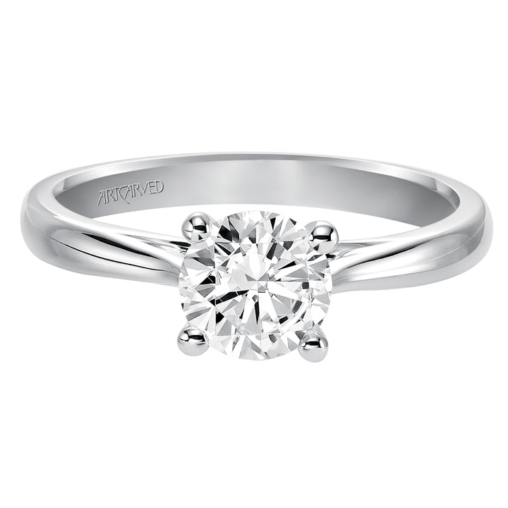 Classic Solitaire Engagement Ring with Polished Band
