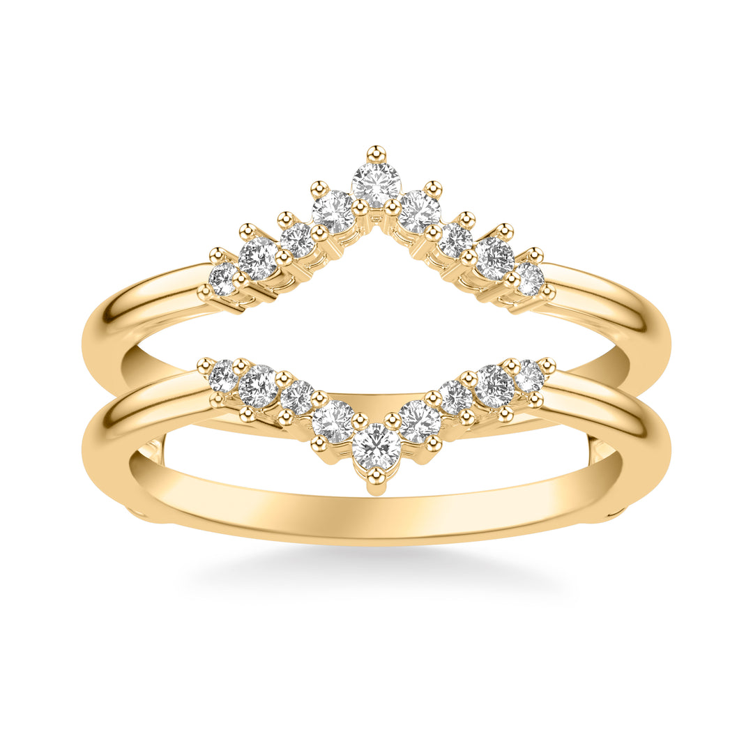 Contemporary V-Shape Diamond Accent Ring Enhancer