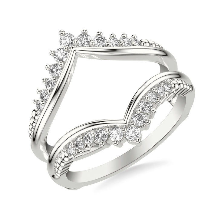 Contemporary V-Shape Ring Enhancer with Diamond Accents