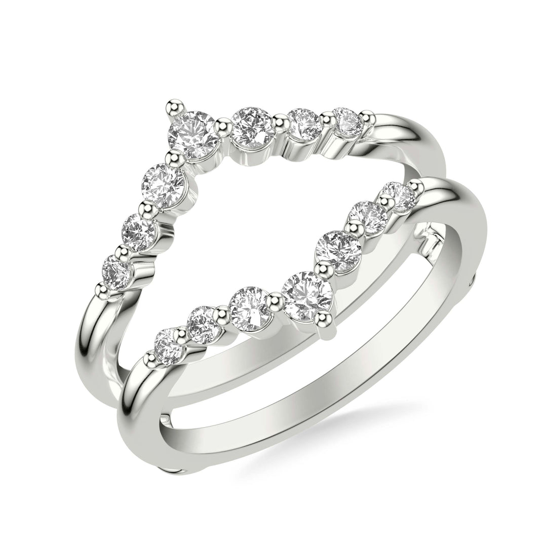 35-9438W-L.00 - Goldman - Contemporary V-Shape Shared Prong Diamond Ring Enhancer