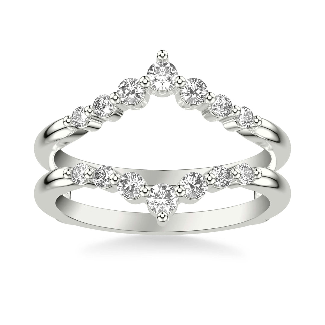 Contemporary V-Shape Shared Prong Diamond Ring Enhancer