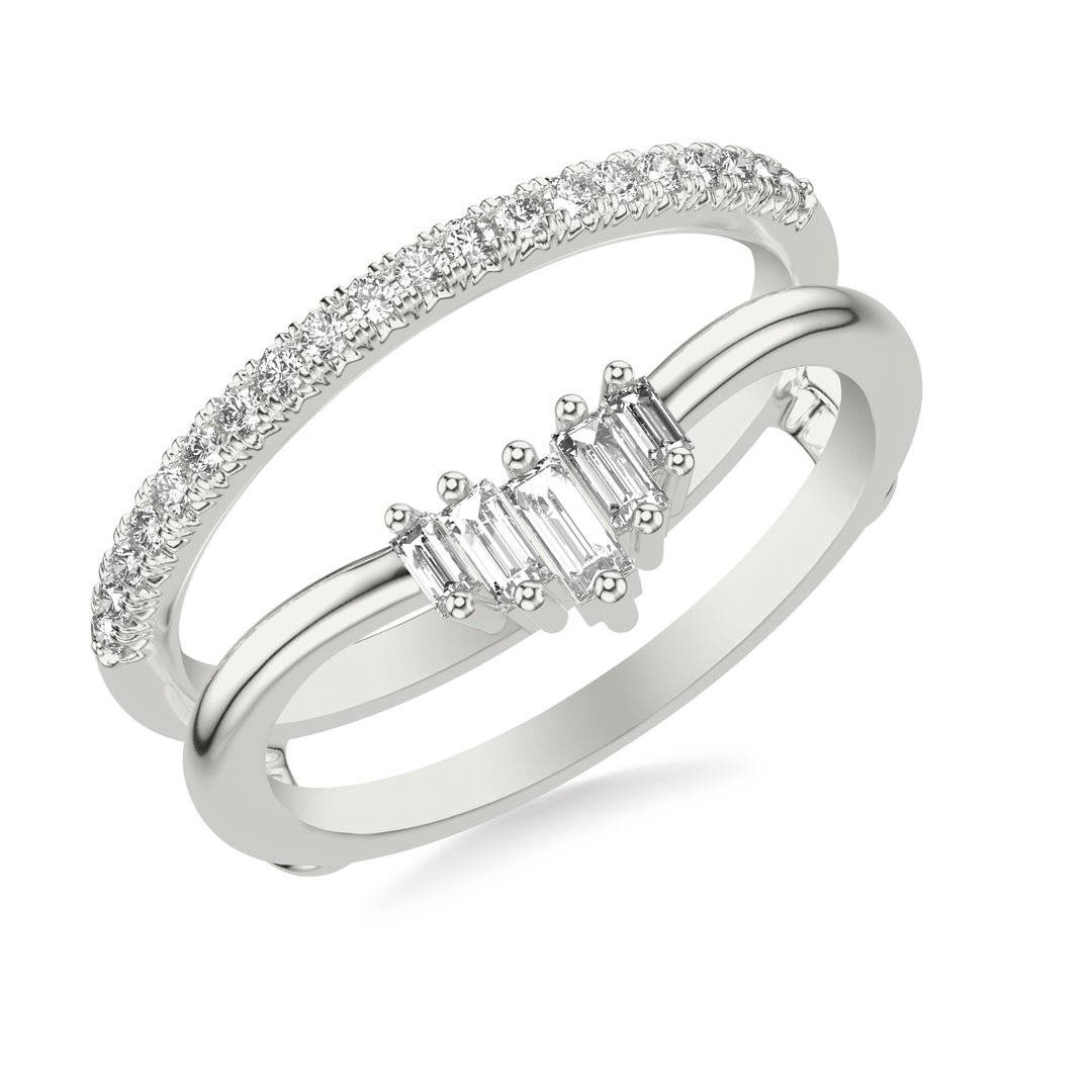 35-9446W-L.00 - Goldman - Contemporary Ring Enhancer with Baguette and Round Diamonds in Unique Design