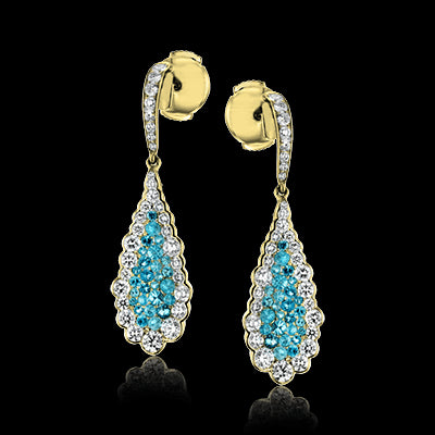 Color Earring in 18k Gold with Diamonds