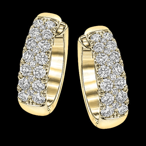 Hoop Earring in 18k Gold with Diamonds