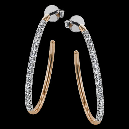 Hoop Earring in 18k Gold with Diamonds
