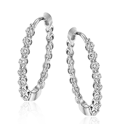 Hoop Earring in 18k Gold with Diamonds