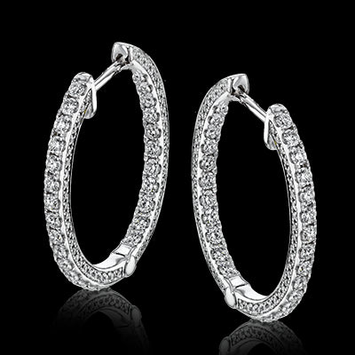 Hoop Earring in 18k Gold with Diamonds