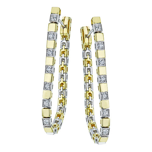 Hoop Earring in 18k Gold with Diamonds