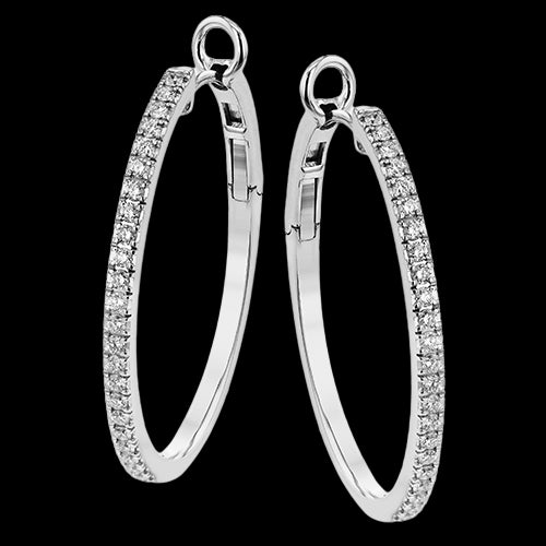 Hoop Earring in 18k Gold with Diamonds