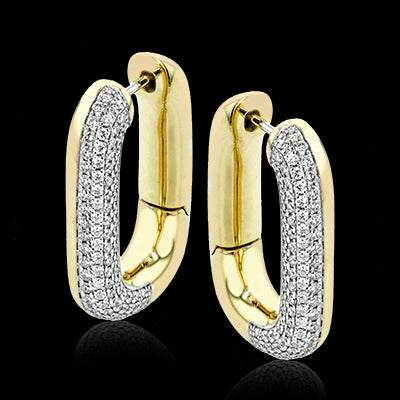 Hoop Earring in 18k Gold with Diamonds