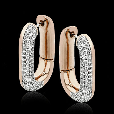 Hoop Earring in 18k Gold with Diamonds