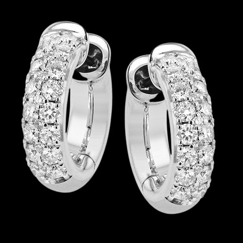 Hoop Earring in 18k Gold with Diamonds