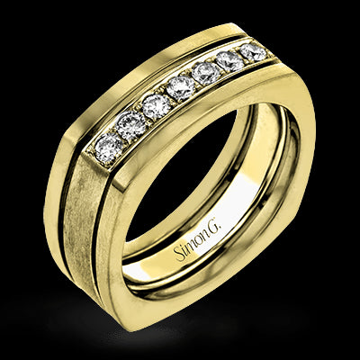 Men Ring in 14k Gold with Diamonds