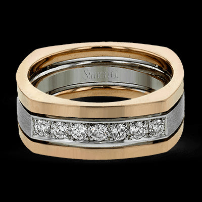 Men Ring in 14k Gold with Diamonds