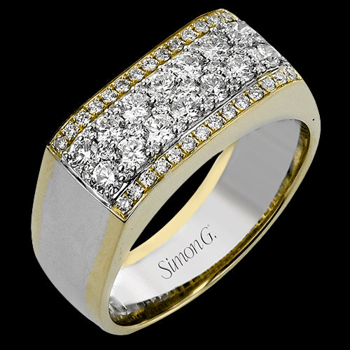Men Ring in 14k Gold with Diamonds