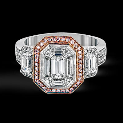 Engagement Ring in 18k Gold with Diamonds