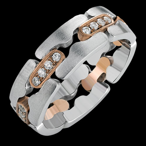 Men Ring in 14k Gold with Diamonds
