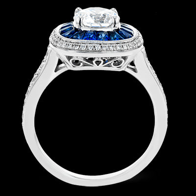 Engagement Ring in 18k Gold with Diamonds