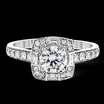 Engagement Ring in 18k Gold with Diamonds