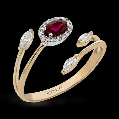 Color Ring in 18k Gold with Diamonds