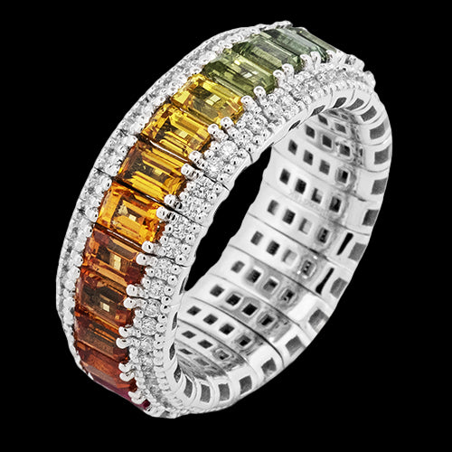 Color Ring in 18k Gold with Diamonds