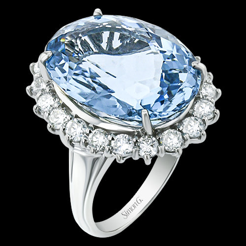 Color Ring in Platinum with Diamonds