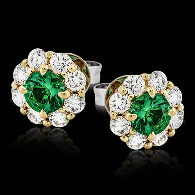 Color Earring in 18k Gold with Diamonds