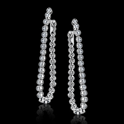 Hoop Earring in 18k Gold with Diamonds