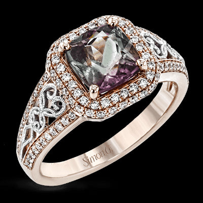 Color Ring in 18k Gold with Diamonds