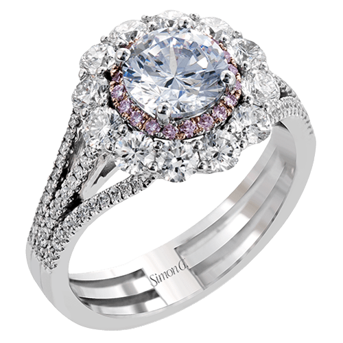 Engagement Ring in 18k Gold with Diamonds