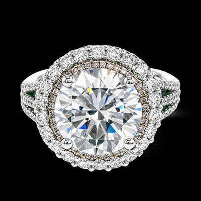Engagement Ring in 18k Gold with Diamonds