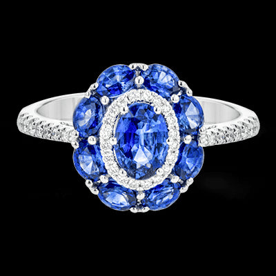 Color Ring in 18k Gold with Diamonds