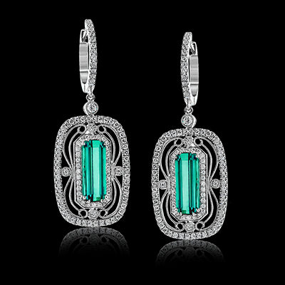 Color Earring in 18k Gold with Diamonds